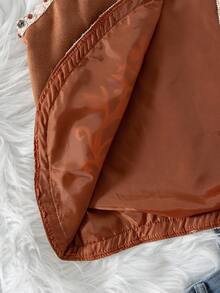 Vintage Embroidered Faux Suede Sleeveless Vest Jacket For Teen Girls - Brown - View 4