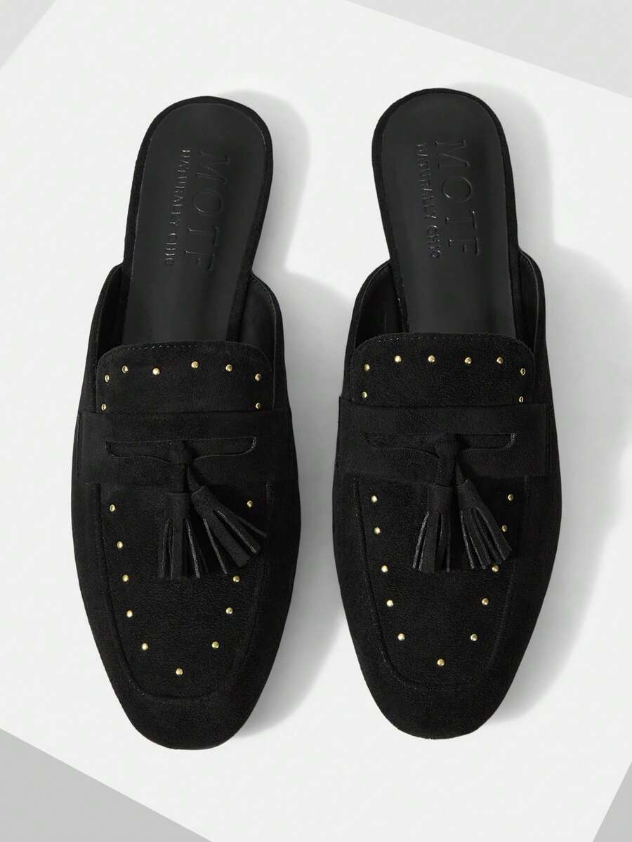 MOTF WOMEN COMFORTABLE MINIMALIST ROUND TOE FLATS - Black - View 2