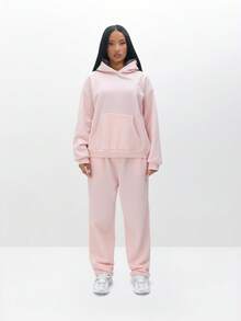 BABYPHAT Rhinestone Embellished Sweatpants With Sparkly Text Detail Lounge Pants For Casual Comfort Winter Loungewear - Baby Pink - View 6