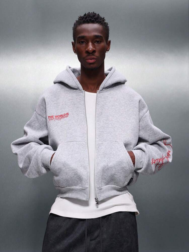 PLAYBOY X SUMWON Oversized Zip Up Hoodie With Iconic Bunny Logo Print Full Back Design Casual Streetwear Sweatshirt Winter Fall Fashion