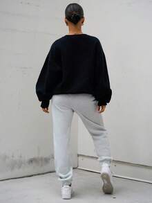 SAYEHFBABY Pantalones Deportivos De Primavera Con Cintura Elástica Sólida - Gris Claro - Ver 2