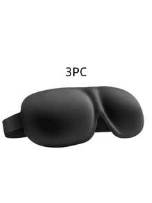 1/3/5件装 3D立体轮廓睡眠眼罩，100%遮光，超柔软可调节绑带，透气轻便，适合午睡、旅行、休息放松，圣诞节新年礼物，送给成人和朋友的理想之选。 - 彩色 - 查看 9