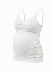 Modmama Conjunto de 3 tops sin mangas de maternidad y lactancia de unicolor, ropa de maternidad y lactancia - Multicolor - Ver 3