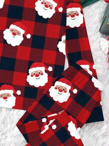 Tween Boy Casual Minimalist Fashion Warm & Comfortable Classic Christmas Tree Pattern, Santa Claus Pattern, Snug Fit Loungewear - Multicolor - View 4