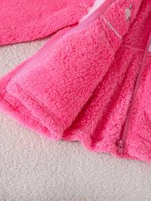 Chaqueta con capucha esponjosa y versátil de moda para niña, para otoño/invierno