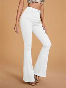 Selenza Quần Jeans Denim Tối Giản Màu Trơn Dành Cho Nữ Mặc Hàng Ngày - trắng - Xem 9