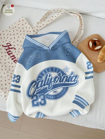 Attitoon Women's Casual Street Style Loose Sweatshirt, Colorblock Design, Suitable For Autumn/Winter