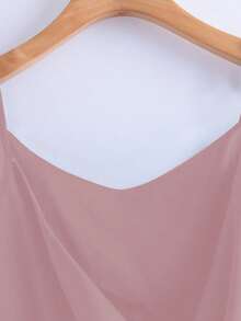 GlowEve Áo hai dây chữ A cổ chữ V xếp ly quấn quanh eo thắt nơ thời trang thường ngày dành cho nữ - Hồng - Xem 4