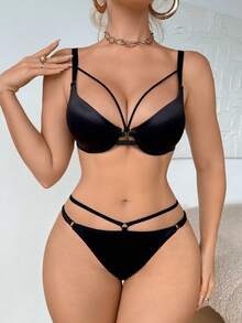 Bộ 2 áo ngực nâng ngực liền mạch gợi cảm - màu đen - Xem 12