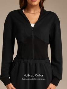 GLOWMODE Áo liền quần/áo liền thân có mũ kéo khóa, cạp chun bo gấu, dài 24 inch, chất liệu vải terry, có túi bên hông, thích hợp mặc hàng ngày vào mùa xuân hè. - màu đen - Xem 4