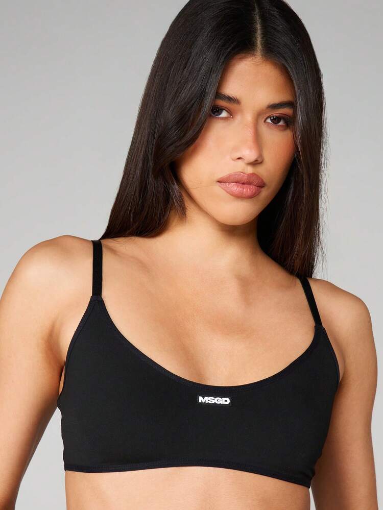 MISSGUIDED Soft Jersey Bralette With Thin Straps And Comfortable Everyday Wireless Design For Casual Daily Wear