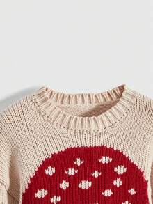 ROMWE Fairycore Pull ample en tricot lâche avec broderie de champignon, grande taille - Nude - Voir 4