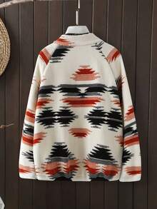 Linhara Plus Size Casual Loose Fit Fluffy Long Sleeve Jacket, Autumn/Winter - Black - View 2