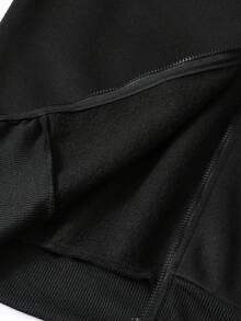 SHEIN 巴黎字母图案彩色条纹印花飞行员夹克搭配弹力腰带束脚裤两件套，适合春秋季休闲户外日常穿着，也适合生日派对、晚宴、演出、婚礼、洗礼、开幕式等场合。日常穿着舒适，适合上学、旅行、运动，尤其适合秋冬季节。 - 黑色 - 查看 10