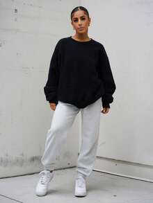 SAYEHFBABY Pantalones Deportivos De Primavera Con Cintura Elástica Sólida - Gris Claro - Ver 1
