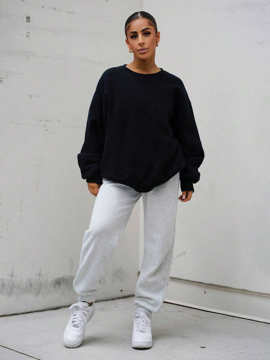 SAYEHFBABY Pantalones Deportivos De Primavera Con Cintura Elástica Sólida - Gris Claro - Ver 1
