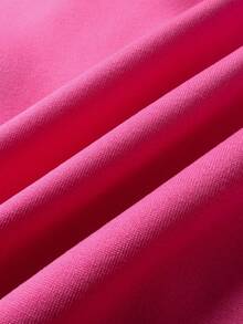 ROMWE MEN Men's Gothic Drop Shoulder Long Sleeve Zip-Up Hooded Sweatshirt Sweatshirt - Hot Pink - View 6