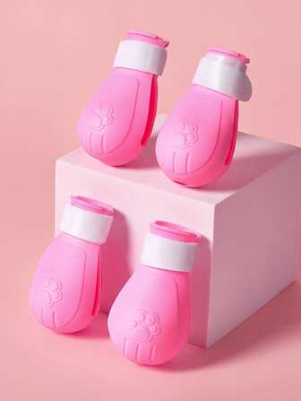 PETSIN Set de 4 Protectores ajustables para las patas de gato, Protectores de uñas de gato de silicona, Protecciones flexibles suaves para arañar durante el aseo, baño, corte de uñas, limpieza de oídos y tratamientos (Rosa/Verde/Verde Claro/Colores Surtidos)