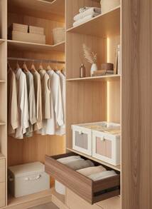 Cirelle 1/2pcs Uncovered/Covered Fabric Foldable Storage Boxes With Visible Window, Home Drawer Type Jeans Organization Storage Containers - Beige With Lid - View 6