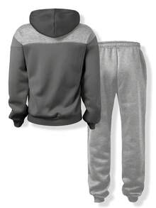 Manfinity Dauomo Set Hoodie dan Celana Panjang Pria dengan Blok Warna - MultiWarna - View 2