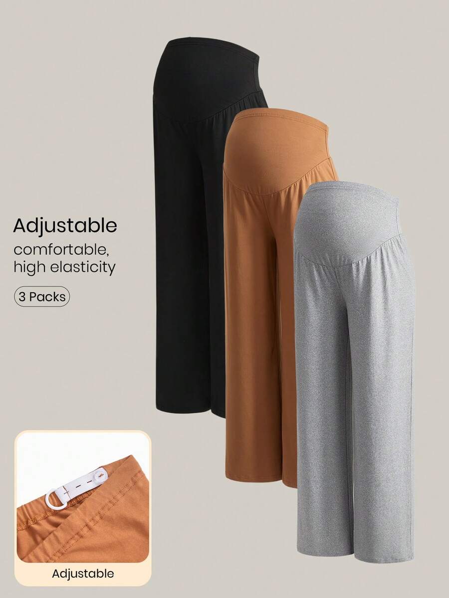 Modmama 孕妇纯色高腰休闲喇叭裤