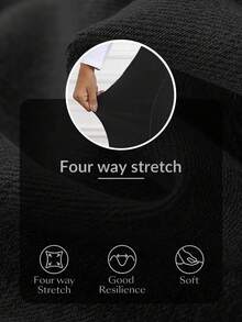 Flexra Women's Casual Versatile Elastic Waist Straight Leg Jeans - Black - View 7