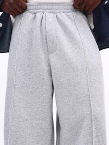 SUMWON Comfortable Straight Fit Sweatpants With Pintucks Casual Everyday Loungewear Drawstring Waist Cozy Winter Fall Plain - Grey - View 6