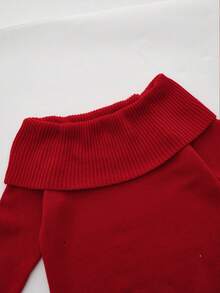 SHEIN Stylify Blusa Anneusta para mujer, adecuada para vacaciones, Día de la Independencia, Día del Trabajo, Día de Colón, Acción de Gracias, Día de San Valentín, ropa de calle, estilo vintage, escandinavo, grunge, coreano, elegante, versátil, estudiante, maestro, estilo gótico, ropa de oficina, casual de negocios, suéter hombros descubiertos, color borgoña - Burdeos - Ver 10