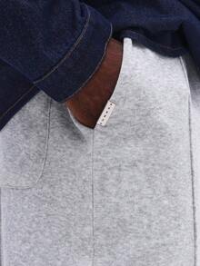SUMWON Comfortable Straight Fit Sweatpants With Pintucks Casual Everyday Loungewear Drawstring Waist Cozy Winter Fall Plain - Grey - View 7