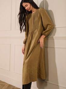 Lilora Váy dài thêu thanh lịch dành cho nữ khi đi làm Quần áo mùa đông dành cho phụ nữ Quần áo cho năm mới Váy thêu, Váy năm mới - Màu vàng - Xem 6