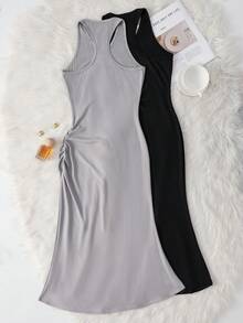 Snug Zone 两件套女士休闲褶皱修身性感柔软罗纹针织家居服套装，适合室内外穿着 - 彩色 - 查看 2
