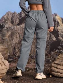 In My Nature Quần đi bộ đường dài màu trơn thường ngày dành cho nữ - Xám - Xem 8