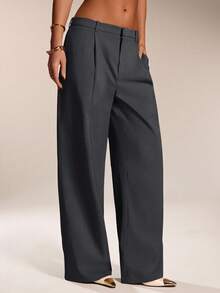 Avantive 女士时尚百搭低腰休闲裤 - 深灰色 - 查看 6
