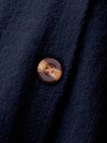 Franclia Áo khoác len cardigan cổ chữ V màu trơn cỡ lớn, thường ngày cho mùa thu/đông Áo khoác cardigan màu xanh navy dành cho nữ Áo khoác cardigan cài nút màu xanh navy dành cho nữ cỡ lớn màu hoàng hôn - Xanh đậm - Xem 5
