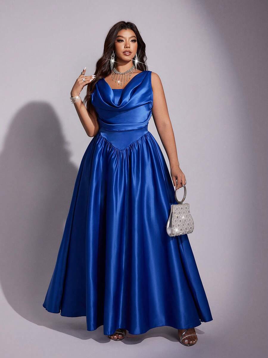 Viva Relle Elegant Women's Dress With A Pleated Bodice, Fitted Waist, And A-Line Silhouette; Perfect For Cocktail Parties, Gatherings, Or Shopping With Friends.Summer,Summer,Sexy,Vacation,Leopard,Cheetal Christmas, And New Year's.