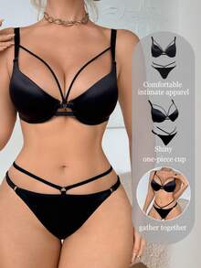 Bộ 2 áo ngực nâng ngực liền mạch gợi cảm - màu đen - Xem 1