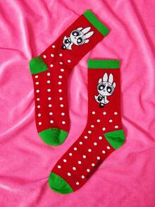 THE POWERPUFF GIRLS X SHEIN Women Crew Socks - Multicolor - View 3