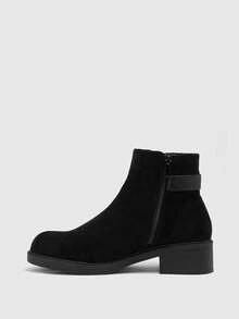 CUCCOO BIZCHIC Women's Fashionable Versatile Commuting Chunky Heel Ankle Boots For Christmas - Black - View 10