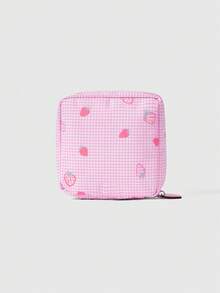 ROMWE Kawaii 时尚卡通复古女孩加厚便携化妆包，大容量，小方包 442464 - 淺粉色 - 查看 3