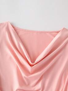 Franclia French Style Long Sleeve Slimming Waist Long Sleeve T-Shirt, Autumn - Pink - View 5