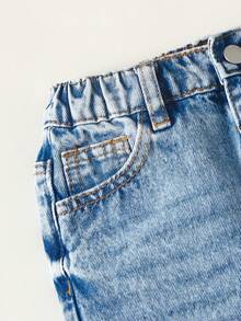 Maija Kids Maija Kids 男童浅蓝色休闲牛仔裤，带口袋 - 淺色水洗藍 - 查看 3