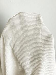 SHEIN Unity 2 pièces Ensemble Top à col asymétrique de couleur unie et jupe plissée pour femmes - Nude - Voir 6