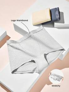 LUVLETTE 女士加大码3条装舒适透气纯棉高腰平角内裤，彩色设计，基础款平角内裤，可作内衣外穿，也适合青少年、年轻女孩和儿童穿着。 - 彩色 - 查看 3