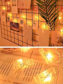 1Set Photo Clip String Lights, LED Fairy Lights Clamp String, Suspend Photos, Battery Powered, For Bedroom, Wedding, Holiday, Party Decor, Gift Garden Lights Garden Decor Wedding Decor Room Decor Gifts Birthday Graduation - Clear - View 5