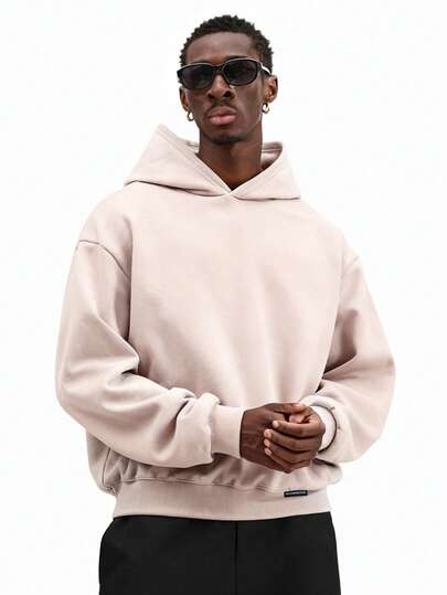  SUMWON Men Hoodies,Vintage Loose Round Neck Sweatshirt - Stylish Brown, Perfect For Casual Occasions, Must-Have For Holidays, Luxe Brand, Ideal For Summer And Autumn Outfits Plain