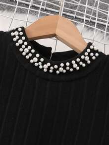 Sparklyn Tween-Mädchen Lässiges Kleid mit floralem Patchwork-Muster und Kunstperlenverzierung, Herbst - Verschiedenfarbig - Übersicht 6