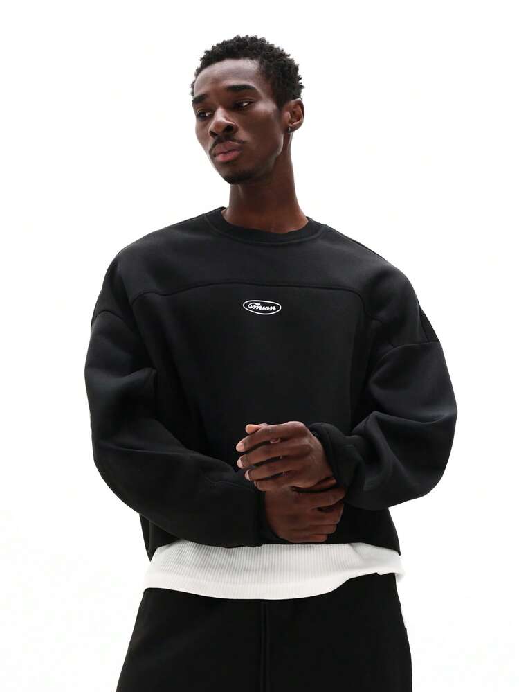 2 Pack Cropped Raw Edge Sweatshirt With Logo