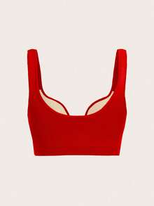 SHEIN Velisys 女士纯色休闲舒适日常健身运动文胸 - 彩色 - 查看 7