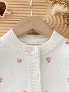 SHEIN Bộ áo khoác cardigan thêu hoa và chân váy len xếp ly cho bé gái, bộ áo len thu đông cho bé gái, bộ chân váy cho bé gái, quần áo mùa xuân thu hai mảnh cho bé gái, trang phục mùa đông cho bé gái, váy mùa đông, váy dài tay cho bé gái, váy trắng dài tay cho bé gái, quần áo mùa xuân thu cho bé gái, bộ đồ thêu ngọt ngào cho bé gái, váy mùa thu cho bé gái. - Màu tím - Xem 3