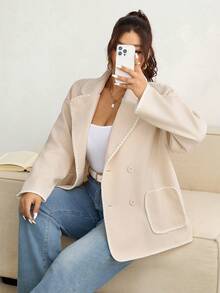 SHEIN Frenchy 大码撞色休闲外套 - 彩色 - 查看 3